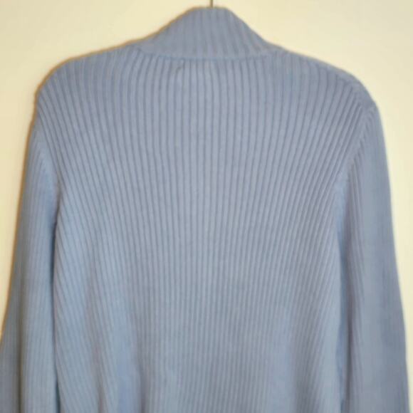 Vintage Eddie Bauer Cardigan Sweater Womens Size XL Blue Cable Knit Full Zip - Picture 5 of 6